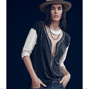 Free People Stolen Baseball Tee (Size S)